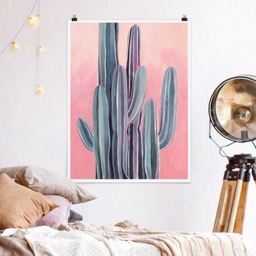 Plakat - Kaktus na różowo II