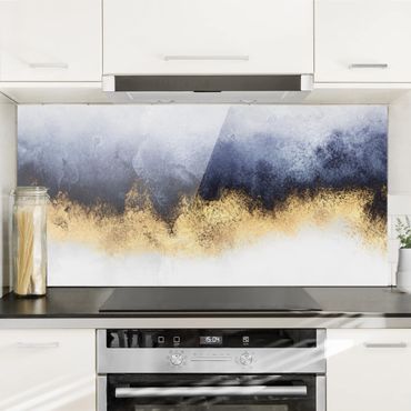 Panel szklany do kuchni - Pochmurne niebo w kolorze złotym