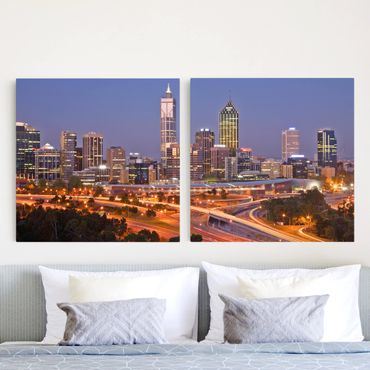Obraz na płótnie 2-częściowy - Perth Skyline