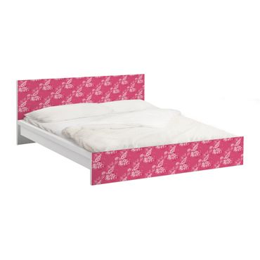 Okleina meblowa IKEA - Malm łóżko 140x200cm - Antyczny wzór kwiatowy