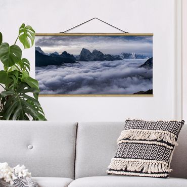 Plakat z wieszakiem - Morze chmur w Himalajach