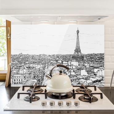 Panel szklany do kuchni - Studium miasta - Paryż