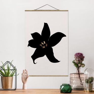 Plakat z wieszakiem - Graficzny świat roślin - Orchidea czarno-złota
