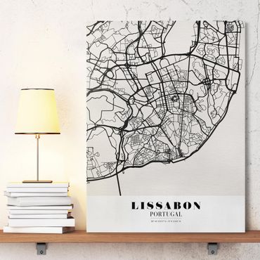 Obraz na płótnie - City Map Lisbon - Klasyczna