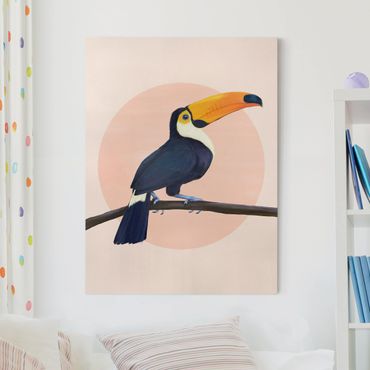 Obraz na płótnie - Ilustracja ptak tukan malarstwo pastelowe