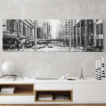 Obraz na płótnie 3-częściowy - NYC Urban czarno-biały
