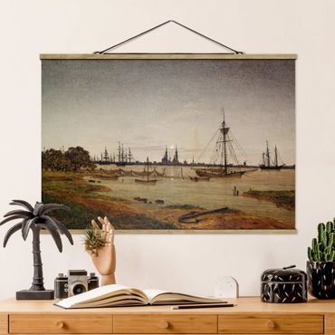 Plakat z wieszakiem - Caspar David Friedrich - Port przy świetle księżyca