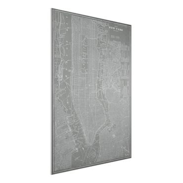 Obraz Forex - Mapa miasta w stylu vintage Nowy Jork Manhattan