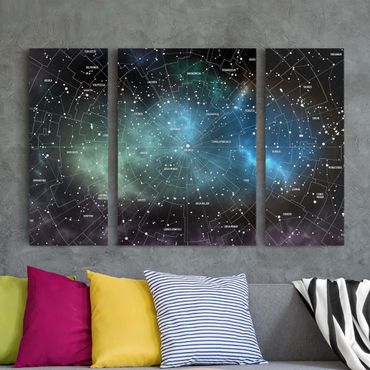 Obraz na płótnie 3-częściowy - Obrazy gwiazd Mapa mgławic galaktyk