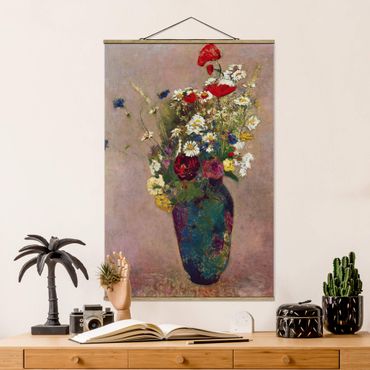Plakat z wieszakiem - Odilon Redon - Wazon na kwiaty z makami