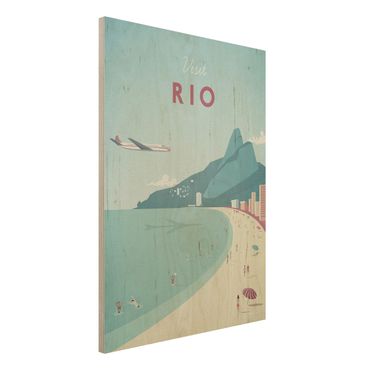 Obraz z drewna - Plakat podróżniczy - Rio de Janeiro