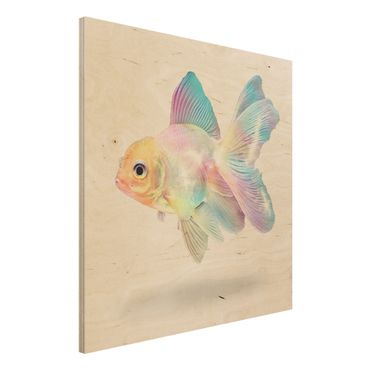 Obraz z drewna - Ryby w pastelach