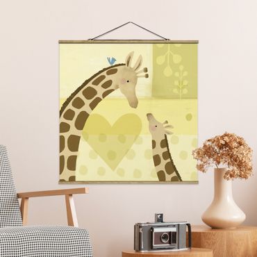 Plakat z wieszakiem - Mama i ja - Żyrafy