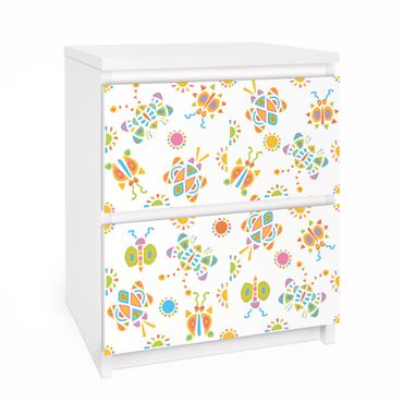 Okleina meblowa IKEA - Malm komoda, 2 szuflady - Ilustracje motyli