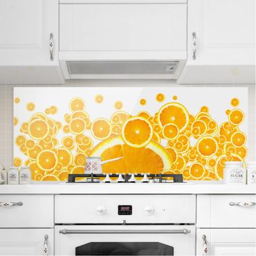 Panel szklany do kuchni - Retro Wzór pomarańczowy