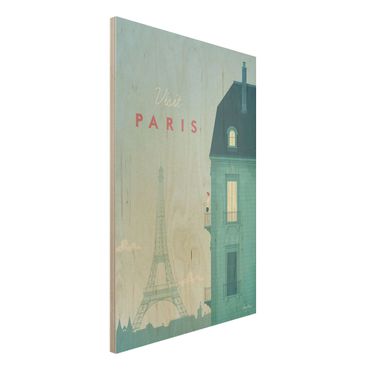 Obraz z drewna - Plakat podróżniczy - Paryż