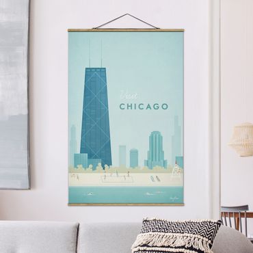 Plakat z wieszakiem - Plakat podróżniczy - Chicago