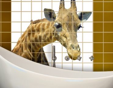Naklejka na płytki - Ciekawska żyrafa