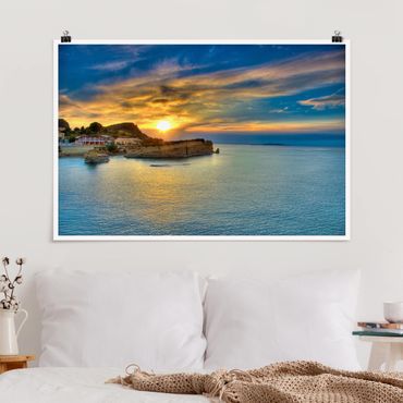 Plakat - Zachód słońca na Korfu
