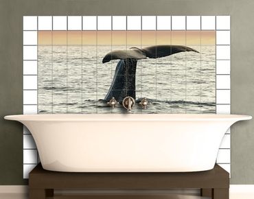 Naklejka na płytki - Nurkowanie z wielorybami
