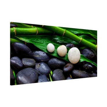 Tablica magnetyczna - Zielony bambus z kamieniami Zen