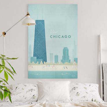 Obraz na płótnie - Plakat podróżniczy - Chicago