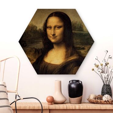 Obraz heksagonalny z drewna - Leonardo da Vinci - Mona Lisa