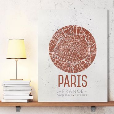 Obraz na płótnie - Mapa miasta Paryż - Retro