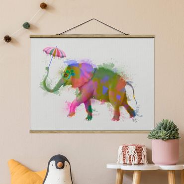 Plakat z wieszakiem - Rainbow Splash Elephant