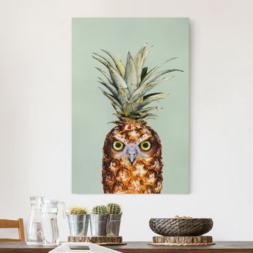 Obraz na płótnie - Ananas z sową