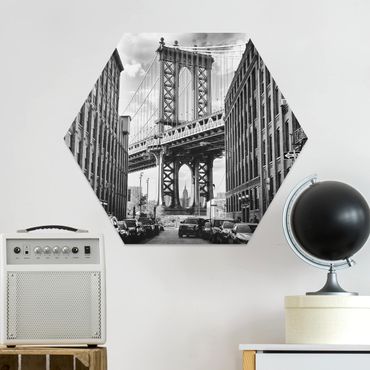 Obraz heksagonalny z Forex - Most Manhattan w Ameryce