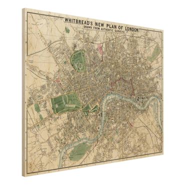 Obraz z drewna - Mapa miasta w stylu vintage Londyn