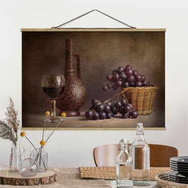 Plakat z wieszakiem - Nieruchome życie z winogronami