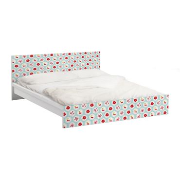 Okleina meblowa IKEA - Malm łóżko 140x200cm - wzór na czereśnie