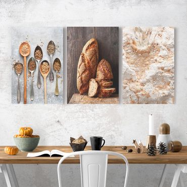 Obraz na płótnie 3-częściowy - Pieczenie chleba