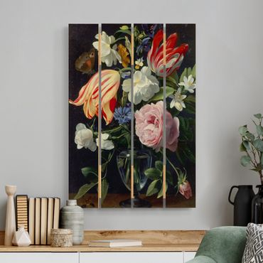 Obraz z drewna - Daniel Seghers - Wazon z kwiatami