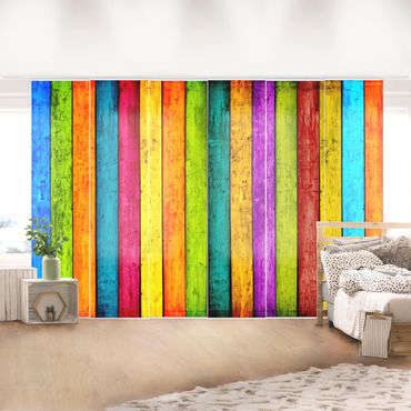 Zasłony panelowe zestaw - Kolorowa palisada
