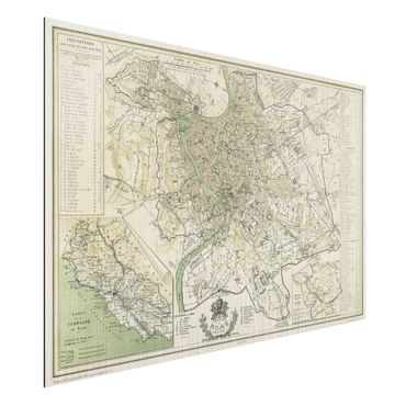 Obraz Alu-Dibond - Mapa miasta w stylu vintage Rzym antyk