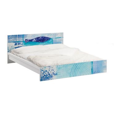 Okleina meblowa IKEA - Malm łóżko 140x200cm - Ryby w błękicie