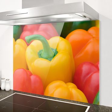 Panel szklany do kuchni - Kolorowe papryki