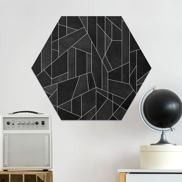 Obraz heksagonalny z Forex - czarno-biały Geometry Watercolour