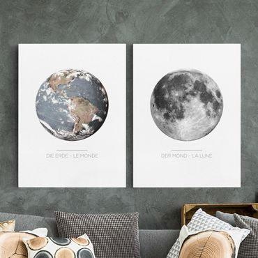Obraz na płótnie 2-częściowy - Księżyc i Ziemia