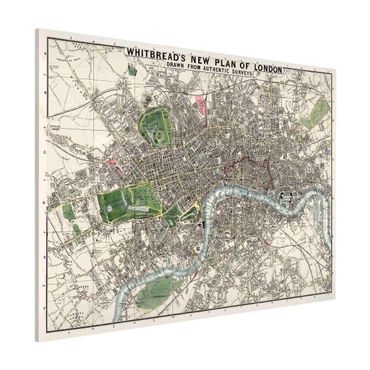 Tablica magnetyczna - Mapa miasta w stylu vintage Londyn