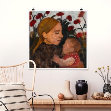 Plakat - Paula Modersohn-Becker - Młoda kobieta z dzieckiem