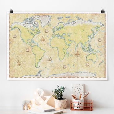 Plakat - Mapa świata