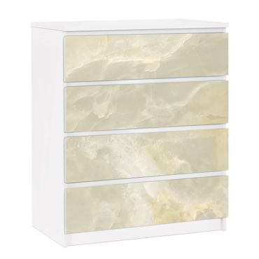Okleina meblowa IKEA - Malm komoda, 4 szuflady - Onyksowy krem marmurowy