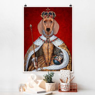 Plakat - Portret zwierzęcia - Królewna jamniczka