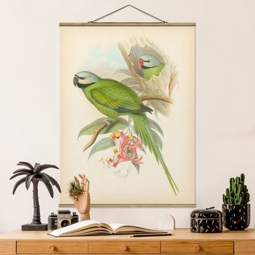 Plakat z wieszakiem - Ilustracja w stylu vintage Ptaki tropikalne II