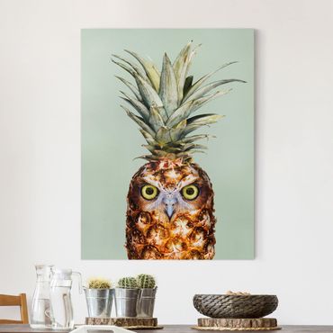 Obraz na płótnie - Ananas z sową