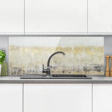 Panel szklany do kuchni - Pola Złotego Koloru I